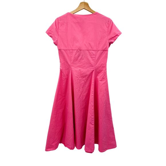 STAUD 6 Alice bubblegum pink tie front midi dress - Picture 6 of 7